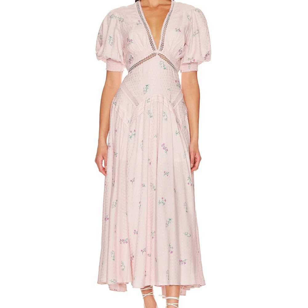 Free People Revolve Still In Love Maxi Dress in Pink Sz 12 NWT Boho Cottagecore